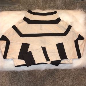 BCBGMAXAZRIA Cashmere striped turtle neck sweater